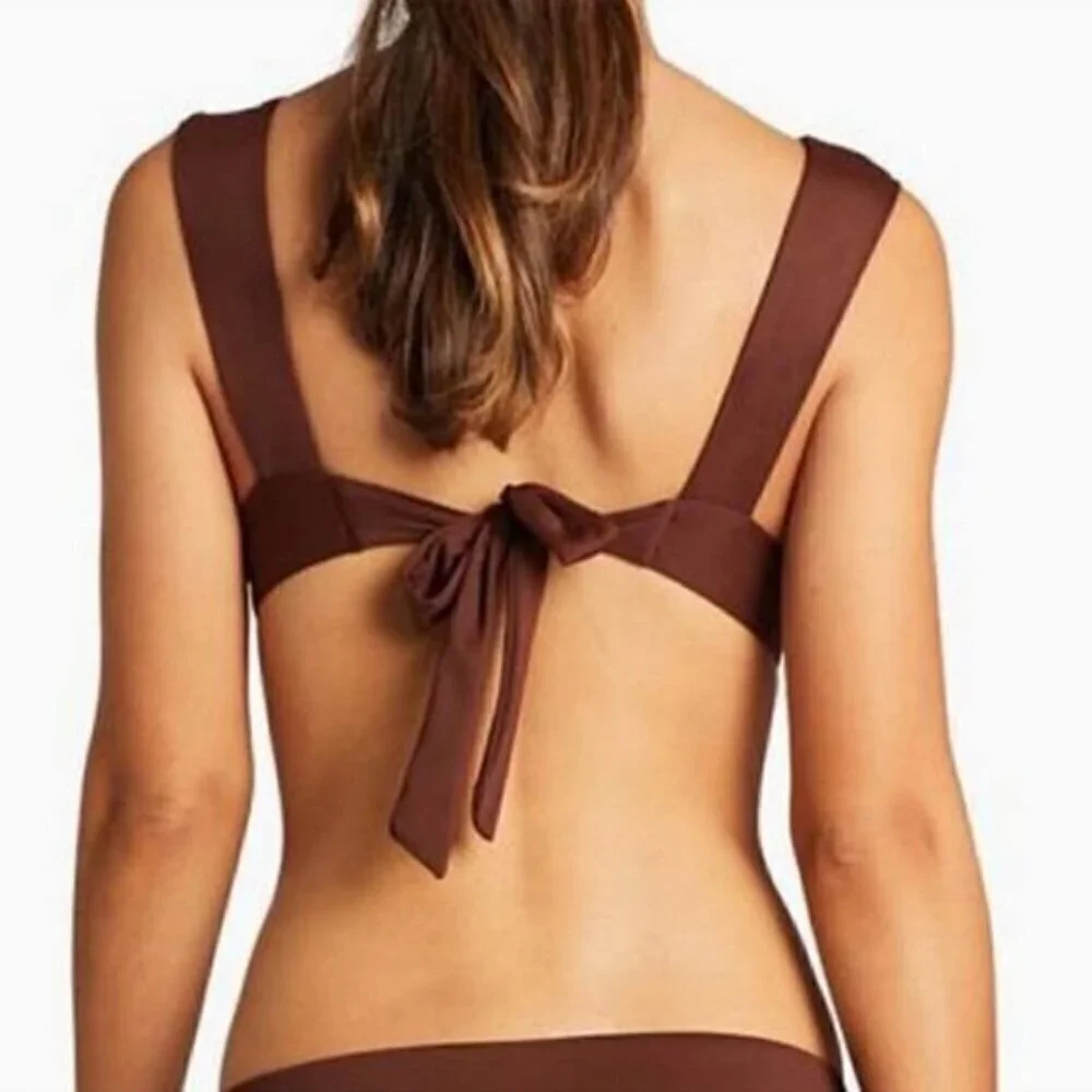 Vitamin A Magnolia V-Neck Bikini Top Size 12/D NWOT